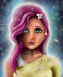 Size: 1440x1752 | Tagged: safe, artist:reillyington86, fluttershy, human, g4, female, humanized, solo