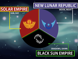 Size: 1600x1200 | Tagged: safe, black sun empire, emblem, logo, new lunar republic, ponified, solar empire, wallpaper