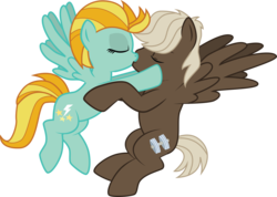 Size: 5183x3690 | Tagged: safe, artist:benybing, dumbbell, lightning dust, pegasus, pony, g4, blushing, duo, female, kiss on the lips, kissing, lightningbell, male, mare, shipping, simple background, stallion, straight, transparent background, vector