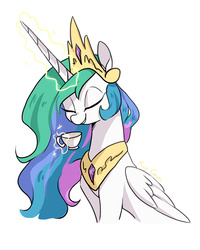 Size: 2000x2500 | Tagged: safe, artist:rocy canvas, princess celestia, g4, eyes closed, female, high res, levitation, magic, simple background, smiling, solo, tea, teacup, telekinesis, white background