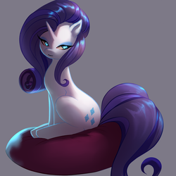 Size: 1000x1000 | Tagged: safe, artist:voltam-keleten, rarity, g4, female, pillow, sitting, solo