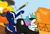 Size: 844x566 | Tagged: safe, artist:kyodex, princess celestia, princess luna, alicorn, pony, two best sisters play, g4, explosion, matt (tbfp), motorcycle, muna, pat (tbfp), patlestia, ride to hell: retribution, sidecar, sunglasses, two best friends play