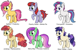 Size: 1200x788 | Tagged: safe, artist:colossalstinker, oc, oc only, adoptable, magical lesbian spawn, offspring, parent:dizzy twister, parent:fancypants, parent:fluttershy, parent:junebug, parent:limestone pie, parent:merry may, parent:peachy sweet, parent:princess cadance, parent:rainbowshine, parent:rarity, parent:scootaloo, parent:spitfire, parents:spitshy