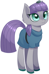 Size: 637x959 | Tagged: safe, artist:uncertainstardust, boulder (g4), maud pie, earth pony, pony, g4, cute, ear fluff, female, maudabetes, smiling, solo