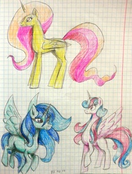 Size: 2128x2819 | Tagged: safe, artist:colossalstinker, oc, oc only, alicorn, pony, alicorn oc, graph paper, high res, solo, traditional art