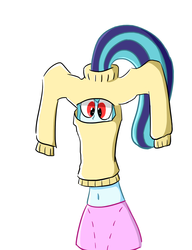 Size: 1000x1300 | Tagged: safe, artist:contny, sonata dusk, equestria girls, g4, belly button, boob window, clothes, keyhole turtleneck, looking at you, midriff, open-chest sweater, silly human, simple background, skirt, solo, sweater, turtleneck, white background, you're doing it wrong