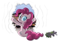 Size: 850x600 | Tagged: safe, pinkie pie, spike, g4, breaking the fourth wall, doll, irl, photo, plushie, simple background, solo, transparent background