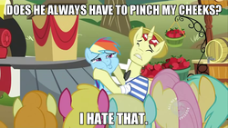 Size: 854x480 | Tagged: safe, edit, edited screencap, screencap, flim, fluttershy, rainbow dash, g4, dashface, faic, image macro, meme, squishy cheeks, the princess bride