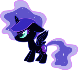 Size: 1300x1173 | Tagged: safe, artist:colossalstinker, nightmare moon, g4, cute, female, filly, floppy ears, frown, glare, nightmare woon, simple background, solo, transparent background, vector, younger