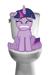 Size: 586x880 | Tagged: safe, twilight sparkle, g4, but why, constipated, implied pooping, sitting on toilet, toilet, wat