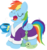 Size: 3008x3231 | Tagged: safe, artist:bobthedalek, rainbow dash, pegasus, pony, g4, bathrobe, bed mane, clothes, coffee, female, high res, morning ponies, mug, rainbow dash always dresses in style, solo, tank slippers, wing hands, yawn