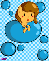 Size: 2400x3000 | Tagged: safe, oc, oc only, oc:teff, pony, bubble, chibi, cute, high res