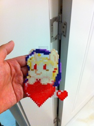 Size: 1000x1339 | Tagged: safe, artist:2ju, oc, oc only, oc:vestie, hand, perler beads