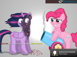 Size: 620x461 | Tagged: safe, artist:ljdamz1119, pinkie pie, twilight sparkle, alicorn, pony, g4, crossover, female, mare, parody, party cannon, team fortress 2, twilight sparkle (alicorn)