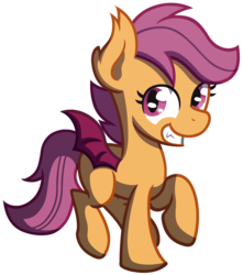 Size: 1230x1390 | Tagged: safe, artist:redenchilada, scootaloo, bat pony, pony, g4, .svg available, bat ponified, female, race swap, scootabat, simple background, solo, transparent background, vector