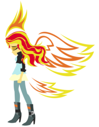 Size: 3200x4096 | Tagged: safe, artist:zuko42, sunset shimmer, phoenix, equestria girls, g4, my little pony equestria girls: rainbow rocks, my past is not today, eyes closed, female, lineless, simple background, solo, sunset phoenix, transparent background