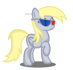 Size: 1553x1500 | Tagged: safe, artist:noah-x3, derpy hooves, pegasus, pony, g4, 3d glasses, female, mare, show accurate, simple background, solo, transparent background, vector