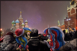 Size: 990x660 | Tagged: safe, artist:aschenstern, oc, oc only, oc:marussia, oc:ukraine, human, fireworks, irl, kremlin, merry christmas, moscow, nation ponies, new year, photo, ponies in real life, ponified, russia, russian, st. basil's cathedral, ukraine, vladimir putin