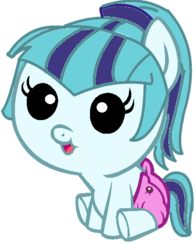 Size: 418x533 | Tagged: safe, artist:serennarae, sonata dusk, pony, g4, baby, baby pony, blue diaper, cloth diaper, cute, diaper, female, ponified, solo, sonatabetes, younger
