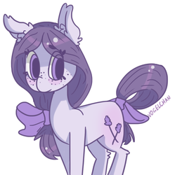 Size: 1112x1118 | Tagged: safe, artist:vogelchan, oc, oc only, oc:lavendula angustifolia, hair bow, solo, tail bow