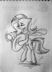Size: 930x1280 | Tagged: safe, artist:sigmanas, trixie, pony, g4, bipedal, dancing, female, graph paper, solo, traditional art, щщоки