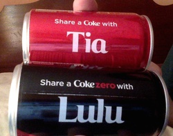 Size: 850x668 | Tagged: safe, princess celestia, princess luna, g4, barely pony related, can, close enough, coca-cola, irl, photo, play on words, share a coke, soda