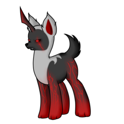 Size: 5808x5808 | Tagged: safe, artist:big-luke, oc, oc only, hybrid, original species, wolf, absurd resolution, barely pony related, blank flank, solo