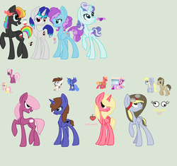 Size: 1024x961 | Tagged: safe, artist:askstormdrainandglac, artist:sararini, artist:skate-bear, big macintosh, cheerilee, derpy hooves, doctor whooves, fluttershy, pipsqueak, princess cadance, princess luna, time turner, oc, alicorn, pony, g4, adoptable, adopted, alicorn oc, collaboration, infidelity, magical lesbian spawn, offspring, parent:big macintosh, parent:cheerilee, parent:derpy hooves, parent:doctor whooves, parent:fluttershy, parent:king sombra, parent:octavia melody, parent:party favor, parent:pinkie pie, parent:pipsqueak, parent:princess cadance, parent:princess luna, parent:rainbow dash, parent:soarin', parent:sweetie belle, parent:vinyl scratch, parents:cadmac, parents:cheerishy, parents:doctorderpy, parents:lunapip, parents:partypie, parents:scratchtavia, parents:soarinbelle, parents:sombradash, simple background