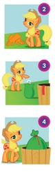 Size: 255x796 | Tagged: safe, applejack, earth pony, pony, g4, official, clothes, gloves, hasbro, jpg artifacts, simple background, smug, trash, vector, white background