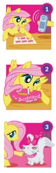 Size: 254x788 | Tagged: safe, fluttershy, opalescence, pony, g4, official, collar, hasbro, jpg artifacts, phone, simple background, vector, white background