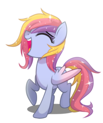 Size: 2101x2491 | Tagged: safe, artist:wicklesmack, oc, oc only, oc:glittering cloud, pegasus, pony, happy, simple background, solo