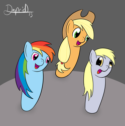 Size: 2970x2979 | Tagged: safe, artist:dasprid, applejack, derpy hooves, rainbow dash, pegasus, pony, g4, bowling, bowling pin, female, high res, mare