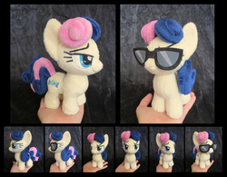 Size: 3041x2377 | Tagged: safe, artist:fireflytwinkletoes, bon bon, sweetie drops, g4, glasses, high res, irl, photo, plushie, secret agent sweetie drops, solo