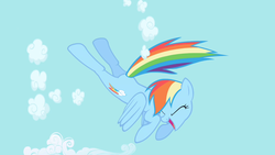 Size: 1280x720 | Tagged: safe, screencap, rainbow dash, friendship is magic, g4, cloud, female, flying, solo