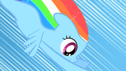 Size: 1280x720 | Tagged: safe, screencap, rainbow dash, g4, the cutie mark chronicles, female, filly, filly rainbow dash, flying, foal, solo