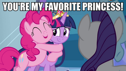 Size: 888x500 | Tagged: safe, edit, edited screencap, screencap, pinkie pie, rarity, twilight sparkle, earth pony, pony, unicorn, equestria girls, g4, my little pony equestria girls, caption, female, hug, image macro, mare, meme, text, twilight sparkle (alicorn)