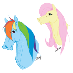 Size: 600x600 | Tagged: artist needed, safe, fluttershy, rainbow dash, g4, hoers