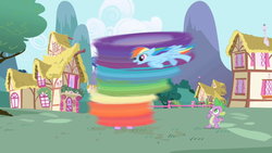 Size: 1280x720 | Tagged: safe, screencap, rainbow dash, spike, twilight sparkle, unicorn, friendship is magic, g4, unicorn twilight