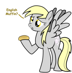 Size: 1600x1625 | Tagged: safe, artist:invultrois, derpy hooves, pegasus, pony, g4, english muffin, female, mare, muffin, simple background, transparent background