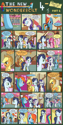 Size: 1280x2524 | Tagged: safe, artist:marmorexx, applejack, fluttershy, pinkie pie, rainbow dash, rarity, soarin', comic:the new wonderbolt, g4, comic, female, male, ship:soarindash, shipping, straight