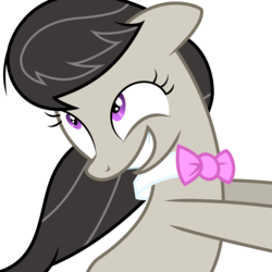 Size: 5000x5000 | Tagged: safe, artist:byteslice, octavia melody, g4, slice of life (episode), absurd resolution, derp, faic, female, floppy ears, grin, insertavia, simple background, smiling, solo, svg, transparent background, vector, wide eyes