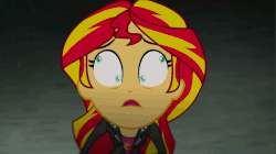 Size: 1105x617 | Tagged: safe, artist:klystron2010, edit, edited screencap, screencap, sunset shimmer, equestria girls, g4, my little pony equestria girls: rainbow rocks, animated, barry allen repeatedly crashes into a sparkling toilet, explicit source, eyes, female, gif, wat, youtube poop