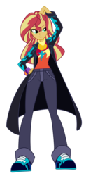 Size: 1779x3604 | Tagged: safe, artist:sakuyamon, sunset shimmer, equestria girls, g4, alternate clothes, clothes, female, longcoat, redesign, solo