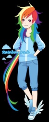 Size: 500x1226 | Tagged: safe, artist:zune-chan, rainbow dash, human, g4, converse, female, humanized, solo