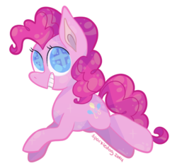 Size: 538x509 | Tagged: safe, artist:sparkledogdraws, artist:wolfdraws, pinkie pie, earth pony, pony, g4, female, grin, simple background, solo, transparent background, wingding eyes