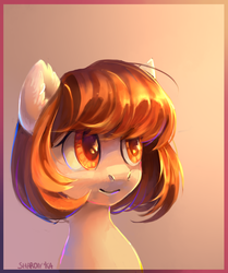 Size: 1117x1333 | Tagged: safe, artist:share dast, oc, oc only, earth pony, pony, bust, cute, ear fluff, female, solo