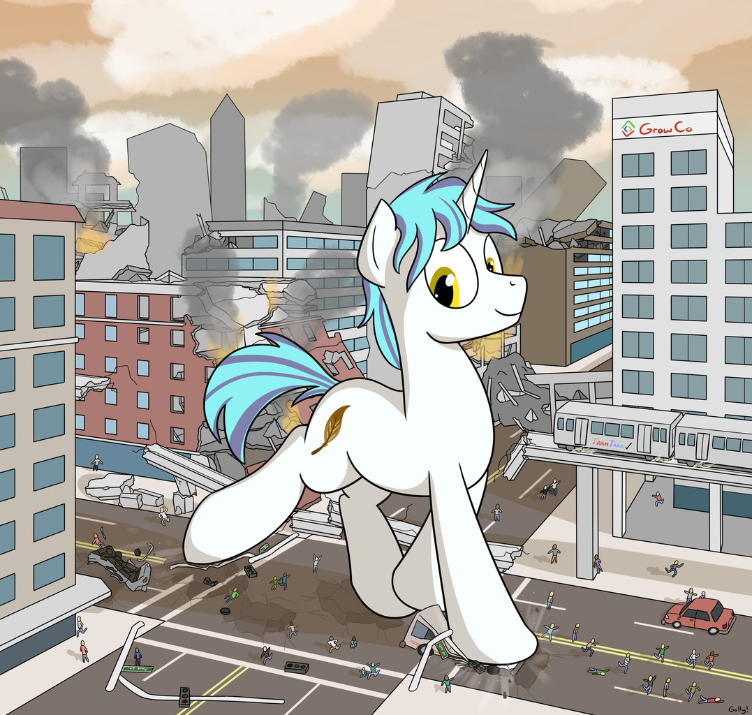oc, oc only, oc:snap fable, pony, building, car, city, commission, crushing...