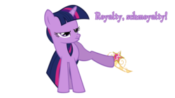 Size: 1280x720 | Tagged: safe, artist:caliazian, artist:kwark85, artist:maximillianveers, twilight sparkle, pony, unicorn, g4, alicorn drama, big crown thingy, drama, element of magic, female, kicking, mare, old drama, op is a duck, simple background, solo, text, the duck goes kwark, transparent background, unicorn twilight, vector