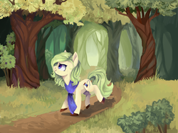Size: 6000x4500 | Tagged: safe, artist:share dast, oc, oc only, earth pony, pony, absurd resolution, clothes, forest, heart eyes, scarf, solo, trotting, wingding eyes