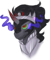 Size: 500x600 | Tagged: safe, king sombra, pony, unicorn, g4, bust, male, simple background, smiling, solo, stallion, transparent background